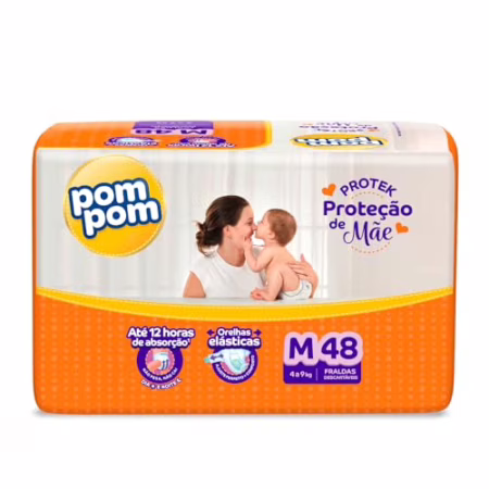 Fralda Pom Pom Protek Proteção de Mãe M com 86