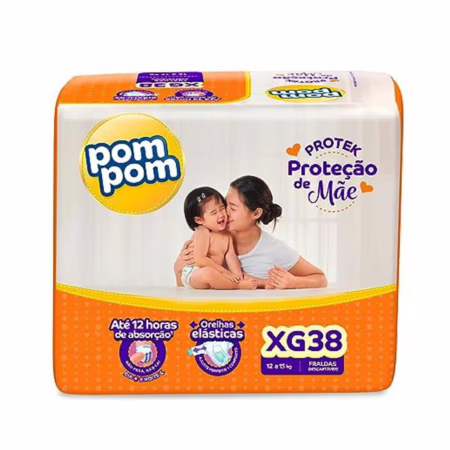 Fralda Pom Pom Protek Proteção de Mãe Mega XG 38 Unidades • A