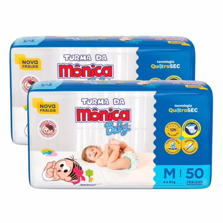 Fralda Turma da Mônica Baby M com 100