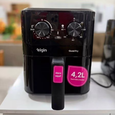 🚨 Fritadeira Elétrica Air Fryer Quad Fry 4,2 L,1400w Preto Elgin 127v