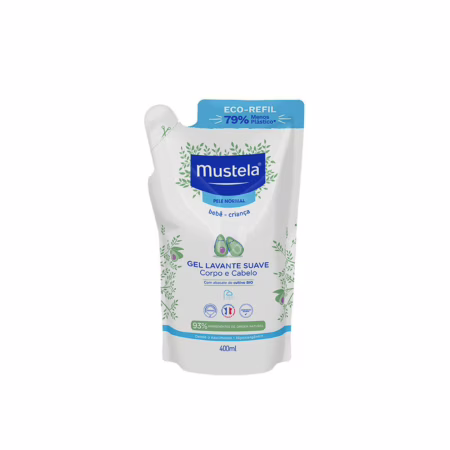 Gel Lavante Suave Mustela Bebê com Abacate Orgânico, 400ml - Refil