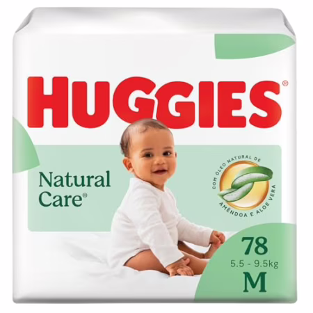 Huggies Fralda Premium Natural Care M 78 Unidades