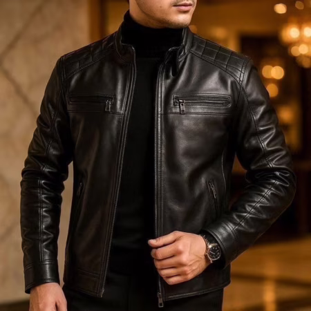 Jaqueta De Couro Masculino Slim Resistente