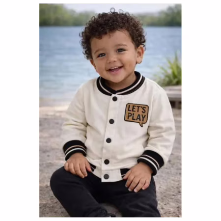 Jaqueta Infantil Meninos 100% Algodão Branco 01 1