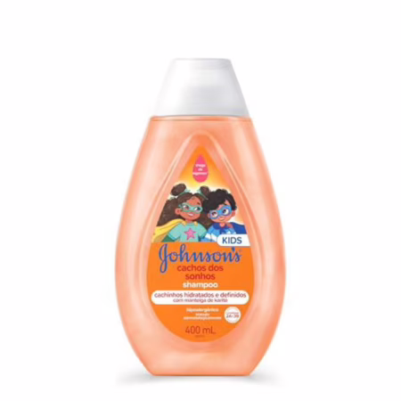 Johnson's Baby Shampoo Infantil Para Cabelos Cacheados Cachos Dos Sonhos, 400ml