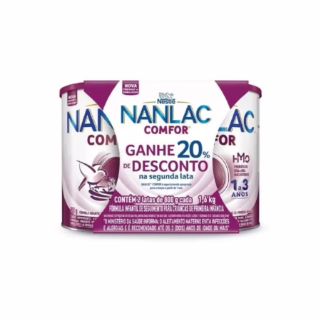 Kit 2 Fórmulas Infantis Nanlac Comfor 1 a 3 anos 800g