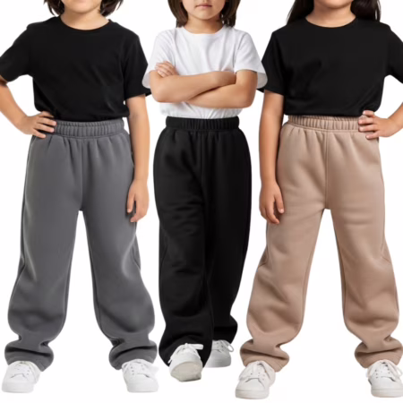 Kit 3 Calças Infantil Moletom Peluciado (Tam. 2 a 16 anos, 3 cores)