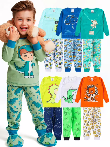 Kit 3 Conjuntos Pijama (Tam. 1 ao 8)
