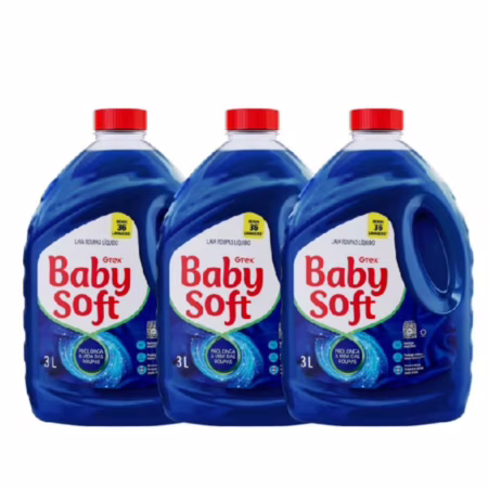 Kit 3 Lava Roupas Liquido Baby Soft Max Performance Azul - 3L