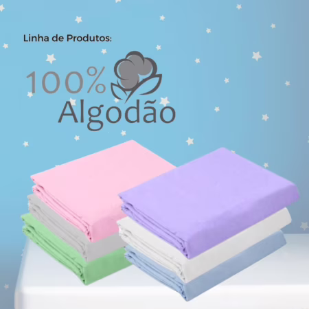 KIT 3 LENÇOL DE BERÇO PADRÃO AMERICANO AVULSO CORES VARIADAS 100% algodão • A