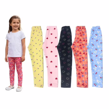 Kit  5 Calças Legging Sortidas (Tam. 1 ao 14)