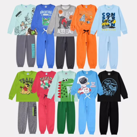 Kit 6 Peças Moletom Menino Infantil Inverno Atacado