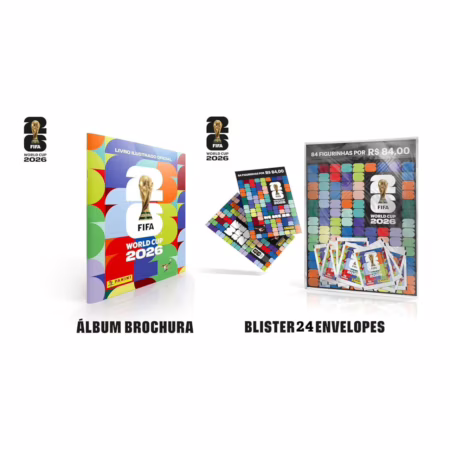 Kit Álbum Brochura + 24 Envelopes de Figurinhas Copa do Mundo da FIFA 2026™ Caixas e coleções