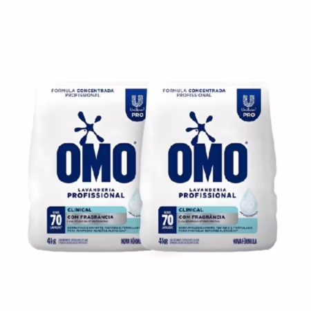 KIT C/2 Lava Roupas em Pó 4kg Omo Clinical Com Fragrância