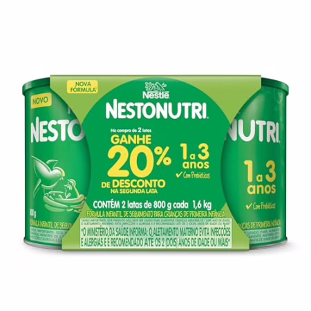Kit com 2 Fórmula Infantil Nestonutri 1 a 3 anos 800g