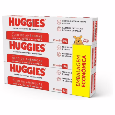 Kit Creme Preventivo Assaduras Huggies Pele Protegida com 3 unidades de 80g
