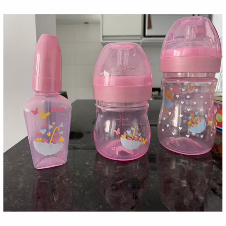 Kit de Mamadeira Primeiros Passos 50/150/240ml Rosa - Lillo