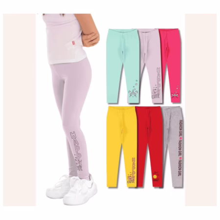 Kit Sortido 6 Calças Leggings de Cotton para Meninas (tam 1 ao 9)