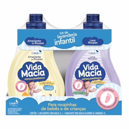 Kit Vida Macia (Lava Roupas e Amaciante Glicerina e Camomila) 2 x 1L