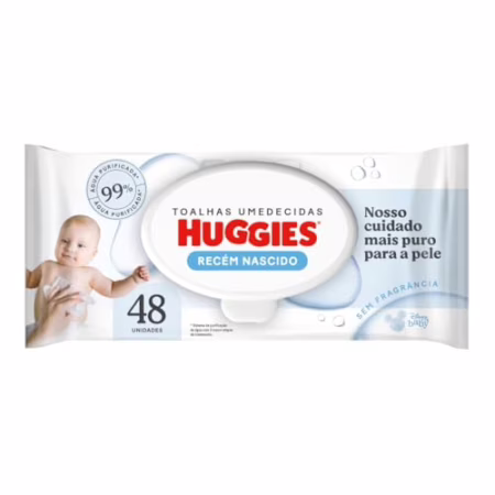Lenços Umedecidos Huggies RecémNascido Sem Fragrância 288 Unidades