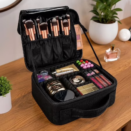 Maleta De Maquiagem Divisória Ajustável Bolsa Profissional
