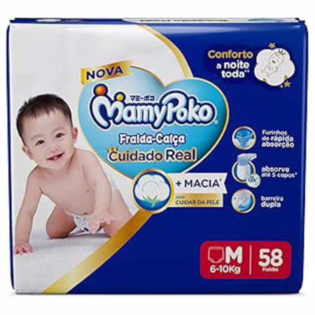MamyPoko Fralda-Calça Premium Seca M 58 Unidades