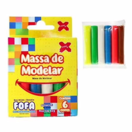Massinha de Modelar, Fofa, 06 Cores, 90 g, Make+