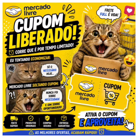 Mercado Livre chuva de cupons!