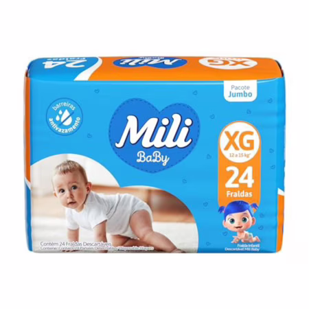 Mili Fralda Ultra Seca Jumbo Tamanho Xg 1X24