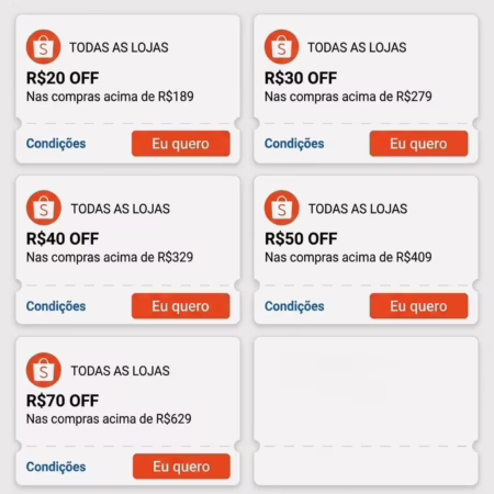 NOVOS CUPONS SHOPEE