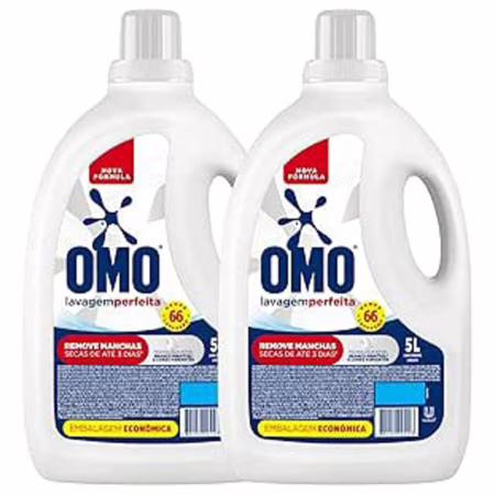 Omo Sabão Líquido 2 Unidades Lavagem Perfeita 5L • A