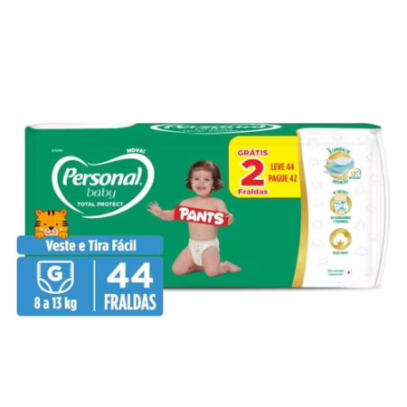 Personal Fralda Baby Total Protect Pants G 44 Unidades