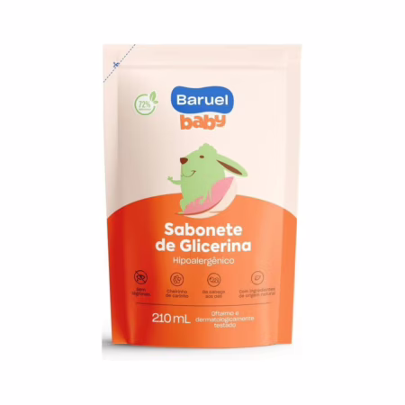 Refil Sabonete Líquido Glicerina Baruel Baby 210ml
