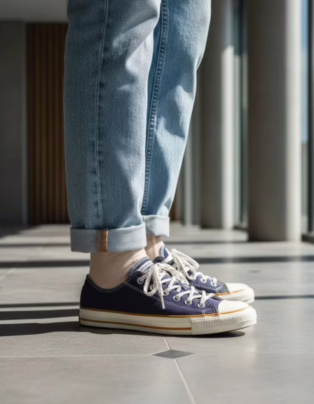 Tênis Converse Feminino Chuck Taylor Curto Marinho Escuro/amendoa/marrom Mel Liso 37 Br