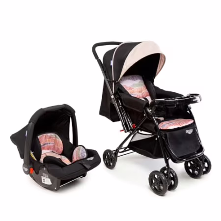Travel System Cosco Kids, Reverse Duo, 0 a 15kg, Bege Onda