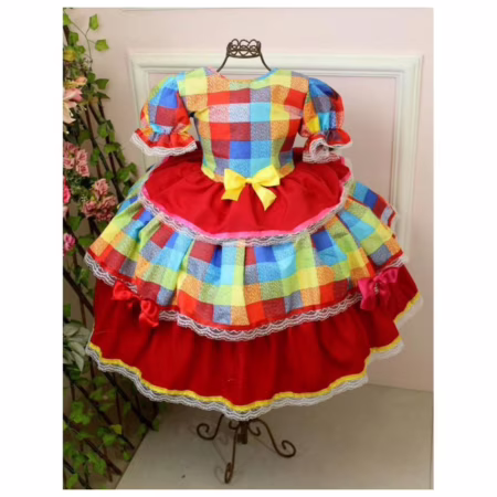 Vestido Festa Junina/Julina Infantil - Tam 4 ao 14