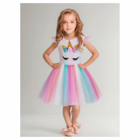 Vestido Tutu Infantil Unicórnio Tule