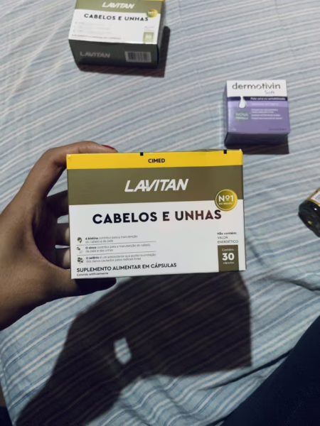 Vitaminas Cabelos e Unhas, Dourados, Lavitan, 30 cápsulas