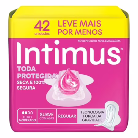 💎 Absorvente Intimus Toda Protegida Dia Suave, 42 un | Com abas