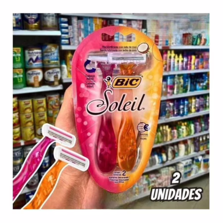 BIC Aparelho De Depilar Soleil Rosa E Laranja 2 Unidades 929994 Dupla Fita Lubrificante Com Leite De Coco