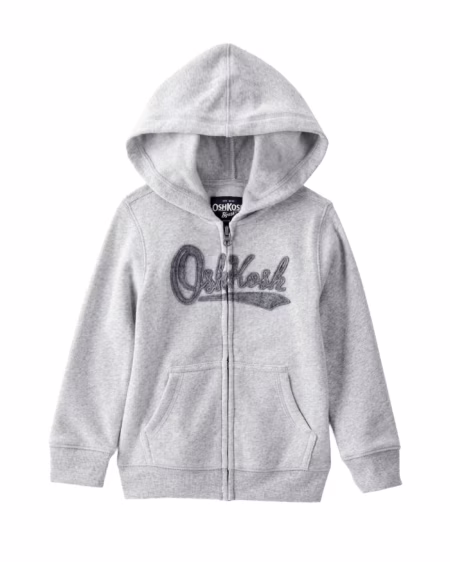 Blusa de Moletom Infantil com Capuz Cinza OshKosh