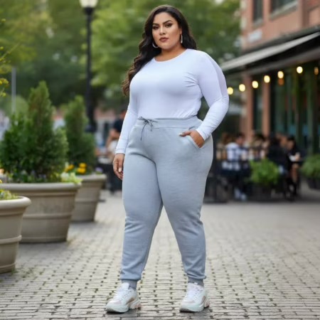 Calça Moletom Feminina Plus Size Tamanho Grande Flanelada