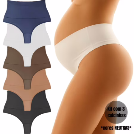 🛍 Calcinhas Conforto Alto Gestante e Pós-Parto