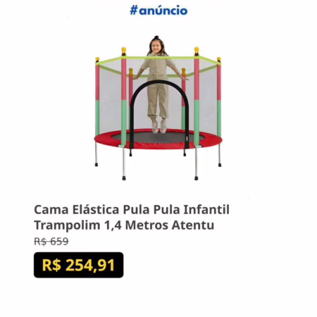Cama Elástica Pula Pula Infantil Trampolim 1,4 Metros Atentu
