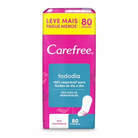 Carefree Protetor Diário Todo Dia sem Perfume 80 unidades