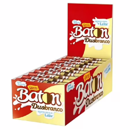 Chocolate Duo Branco Baton Ao Leite C/30Un - Garoto