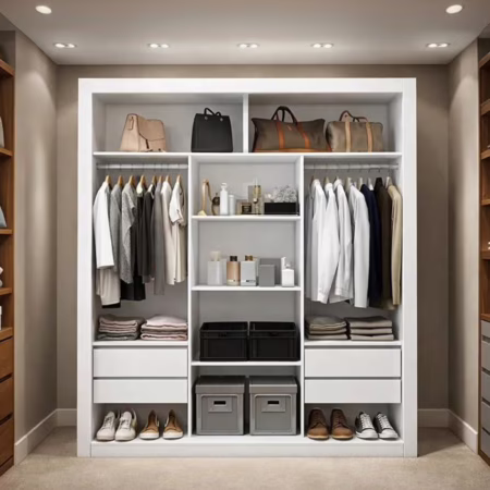 Closet Casal 4 Gavetas 100% MDF Amoudi Móveis Cor Branco