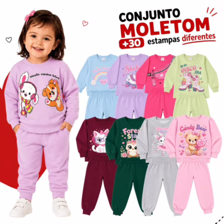 CONJUNTINHO MOLETOM, VÁRIOS TAMANHOS ! #Shopee