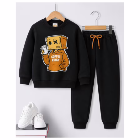 Conjunto Infantil Inverno Menino Moletom Coffe gola careca 2 ao 16 anos