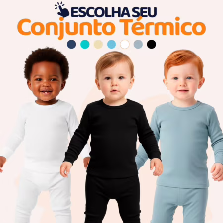 Conjunto Térmico Bebê Menino Quentinho Para Inverno Masculino De Frio Infantil Blusa Térmica Manga Longa L08